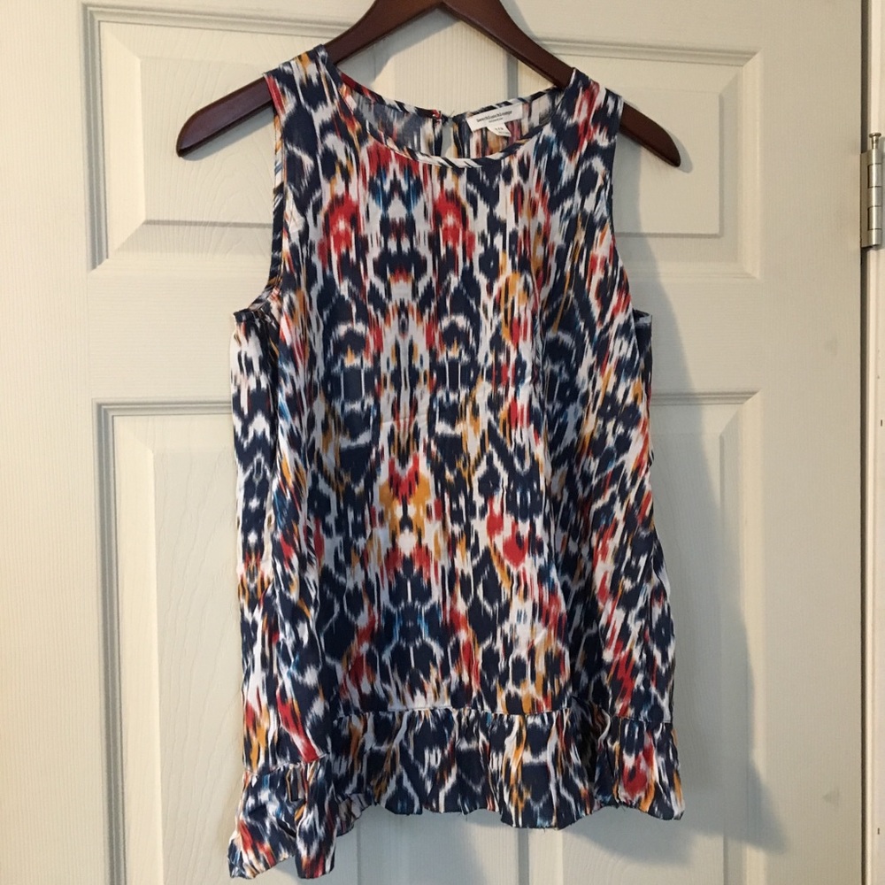 Beachlunchlounge sleeveless blouse ruffle hem S - Picture 1 of 6